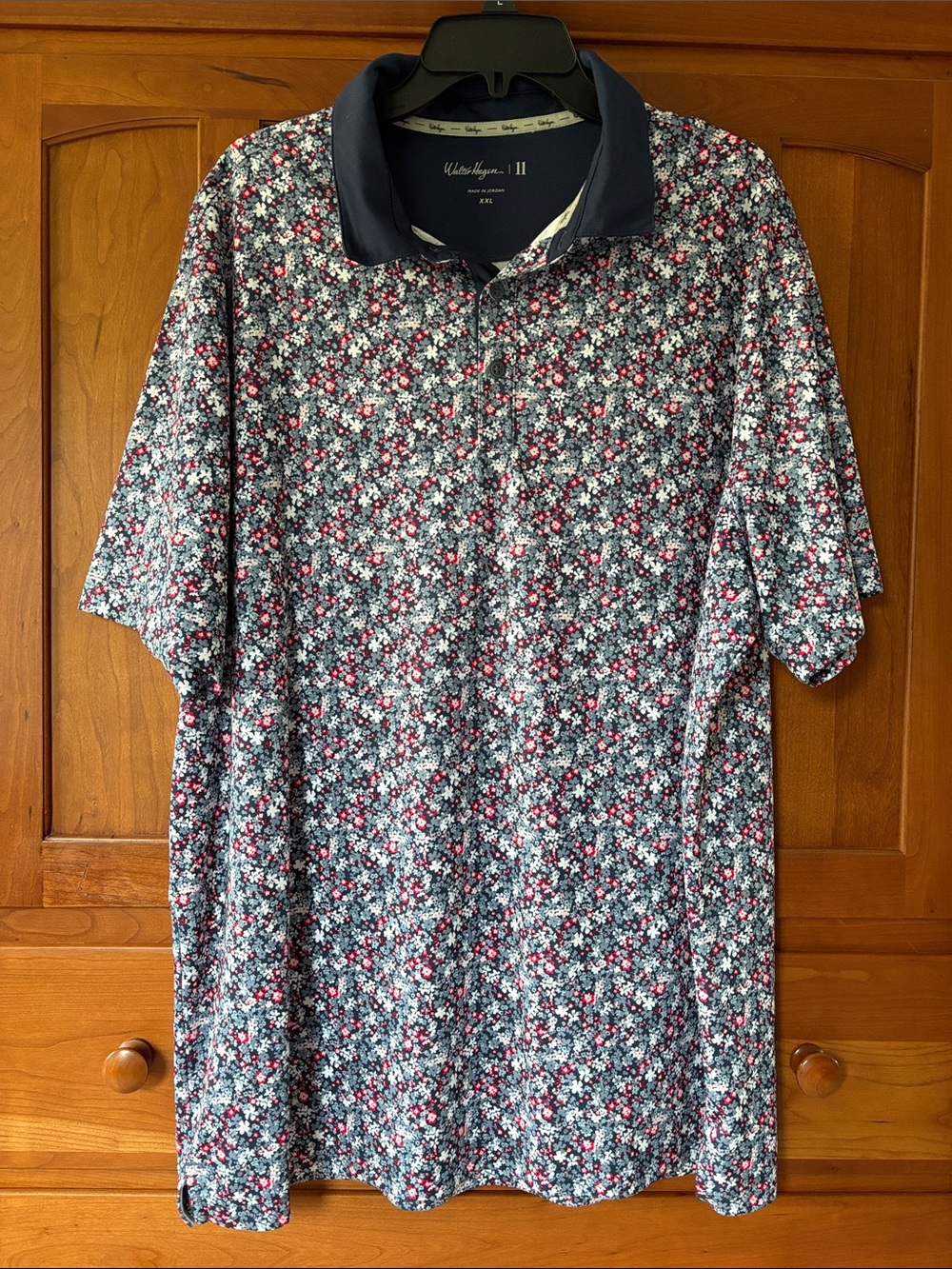 Walter Hagen Floral Polo - Navy, White & Red